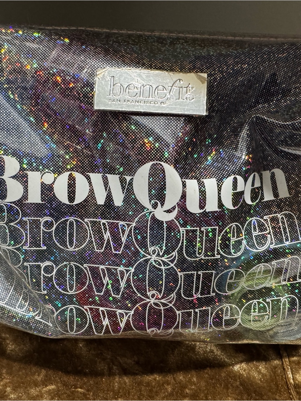 Benefit BrowQueen Holographic Doctor Style Cosmetic Bag